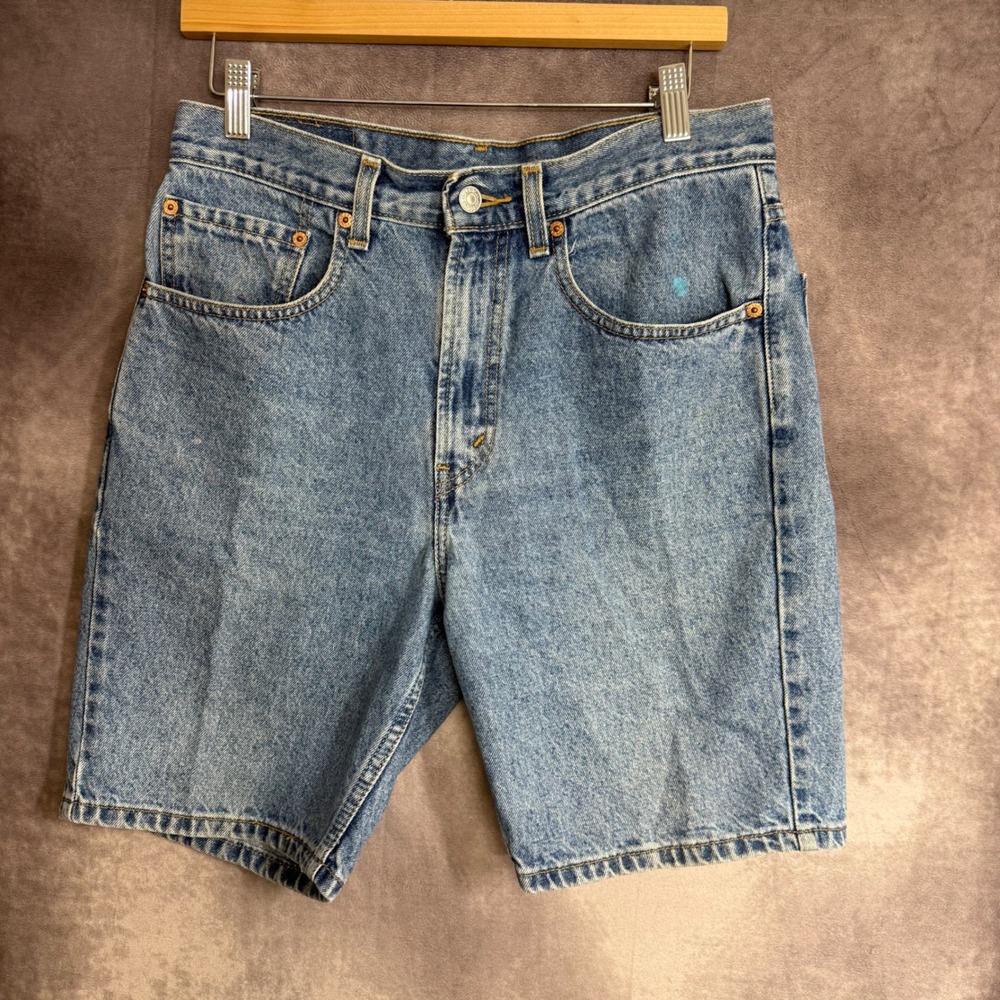 Levis 505 Regular Fit Denim Shorts Mens 31 Blue Medium Wash Cotton Jean Shorts